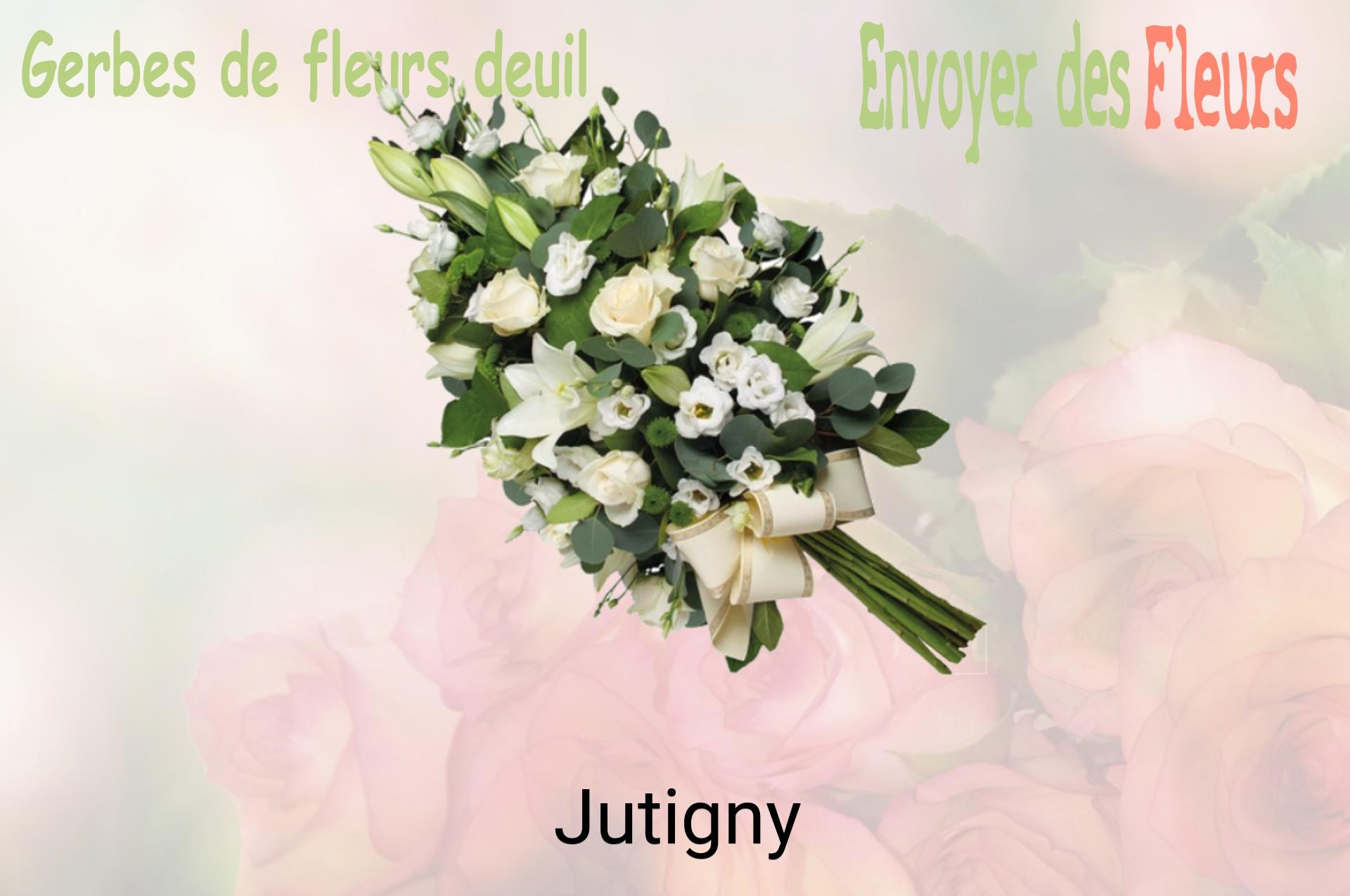 Gerbe de fleurs de deuil livrée à Jutigny